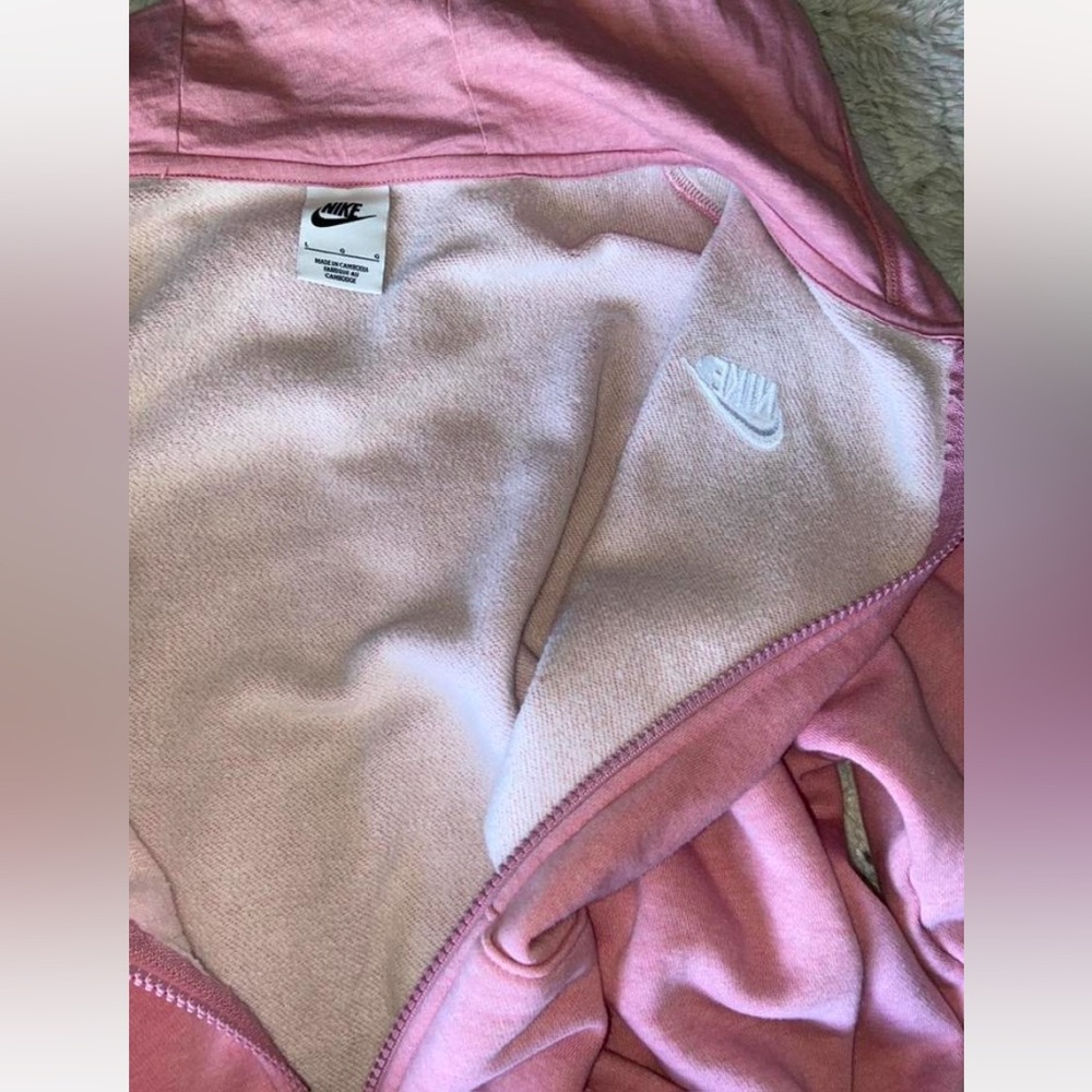 Nike Women's Soft Pink Full-Zip Hoodie - Picture 7 of 7